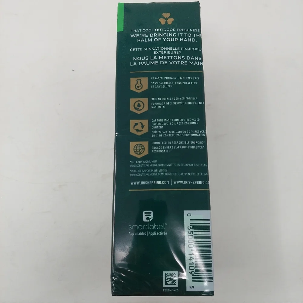 Irish Spring Deodorant Soap Bar Original Clean with Flaxseed Oil 6 Pack